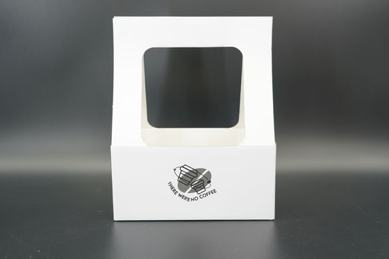 Custom Made Take Away Hot Drink Corrugated Paper Cup Carrier With Handle Coffee Paper Cup Holder