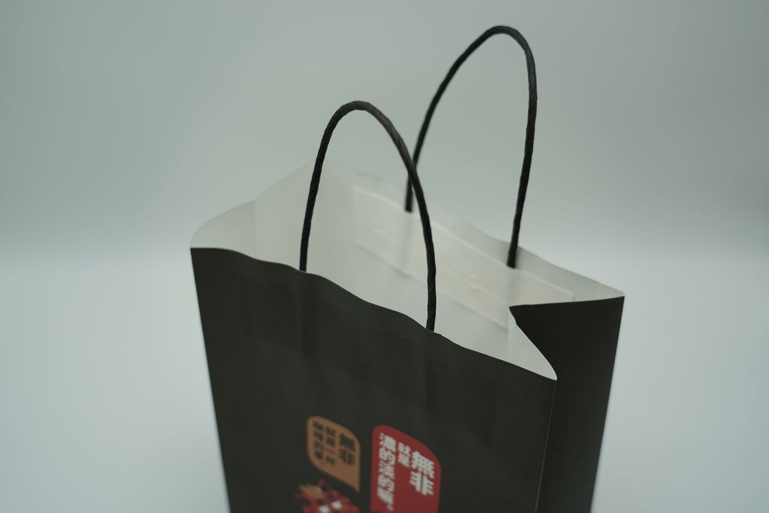 Lipack Take Out Fast Food Kraft Paper Carry Bag Customized Logo Takeaway Paper Bags For Food