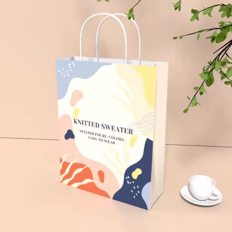 Convenient And Durable Restaurant Food Carry Personalized Premium Kraft Paper Bag